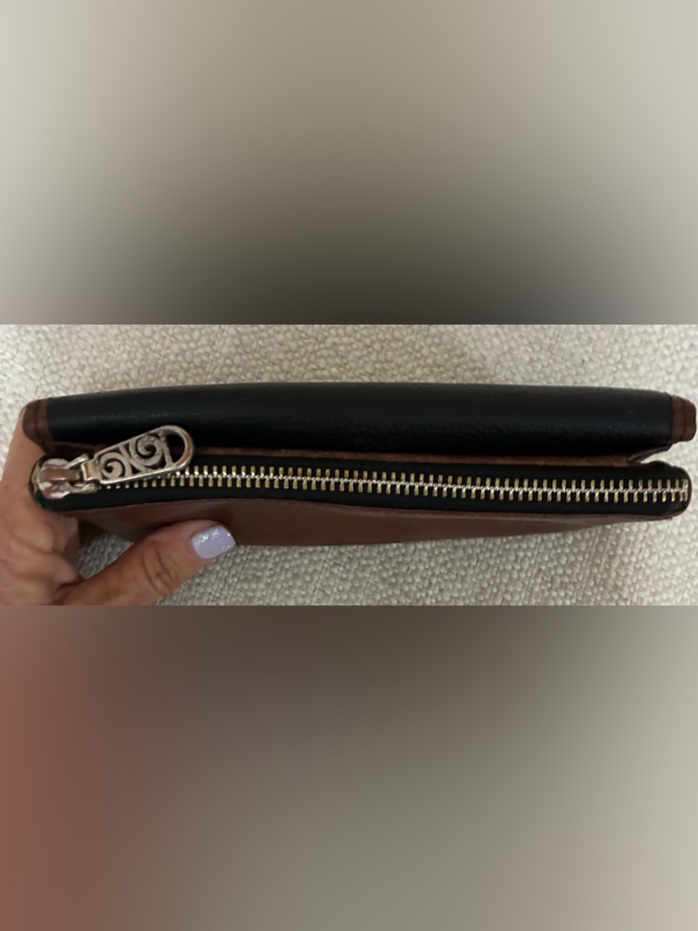 Brighton Vintage EuC Black & Brown Leather Continental Wallet - Picture 13 of 16